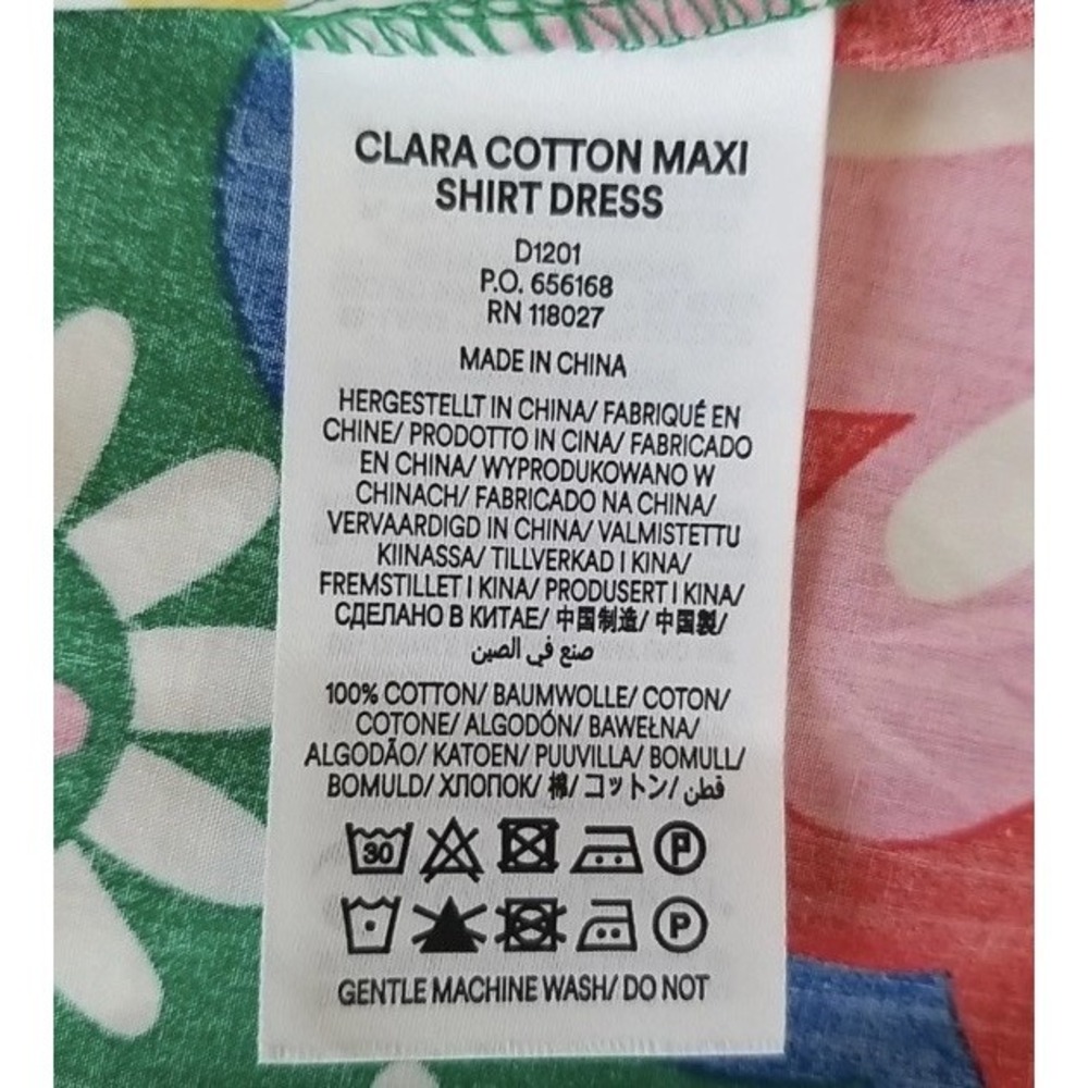 Boden Clara Cotton Maxi Shirt Dress US 8 Pink Flower Power Barbiecore Brand NEW - Picture 5 of 11